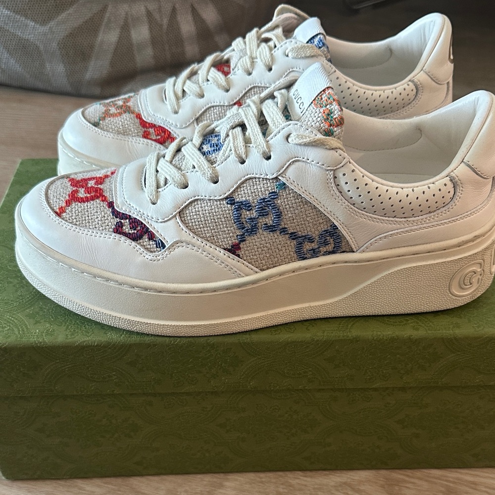 Gucci GG Sneaker 'Multicolor Embroidered” white leather size EUR 40